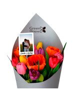 RAMO GLAM SILVER 12 TULIPANES + FOTO