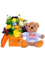 LINEA COLORS - BOX NARANJA + ¡GRATIS! OSITO TEDDY FELIZ DÍA PERSONALIZABLE