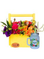 JARDINERA AMARILLA + ¡GRATIS! MUG TROPICAL PERSONALIZABLE