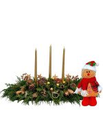 CAMINO NAVIDEÑO ESPECIAL CON LUCES (DORADO) + ¡GRATIS! MUÑECO GALLETA DE JENGIBRE