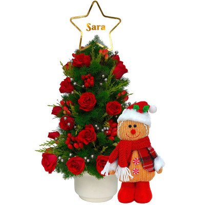 ARBOLITO ROSAS Y ESTRELLA...