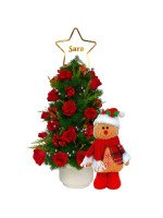 ARBOLITO ROSAS Y ESTRELLA (PERSONALIZABLE) + ¡GRATIS! MUÑECO GALLETA DE JENGIBRE