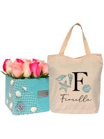 LINEA AQUA 12 ROSAS + ¡GRATIS! BOLSO PLAYERO PERSONALIZABLE