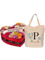 CORAZÓN PRIMAVERAL TE AMO (PERSONALIZABLE) + ¡GRATIS! BOLSO PLAYERO PERSONALIZABLE