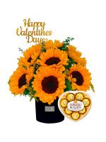 GLAM GIRASOLES HAPPY VALENTINE + ¡GRATIS! BOMBONES FERRERO ROCHER CORAZÓN