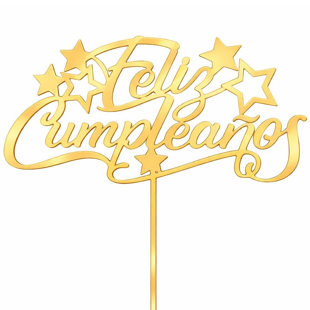 TOPPER FELIZ CUMPLEAÑOS (ESTRELLAS)