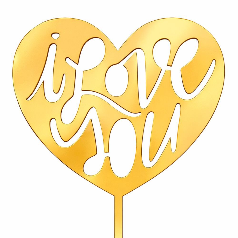 TOPPER PALETA I LOVE YOU (DORADO)