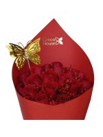 RAMO RUBI MARIPOSA (24 ROSAS)