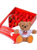 CAJA COLECCIÓN RUBÍ (24 ROSAS) + ¡GRATIS! PELUCHE TEDDY LOVE YOU