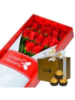 CAJA COLECCIÓN RUBI 12 ROSAS + ¡GRATIS! BOX FERRERO ROCHER