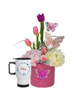 TULIPANES Y MARIPOSAS + ¡GRATIS! MUG VIAJERO INVIERNO (PERSONALIZABLE)